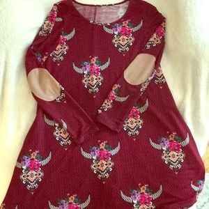 Maroon Flower dress [S/M]